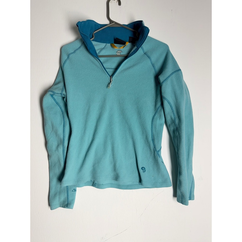 Mountain Hardwear Polartec Fleece Quarter Zip Pullover Turquoise Blue Womens S